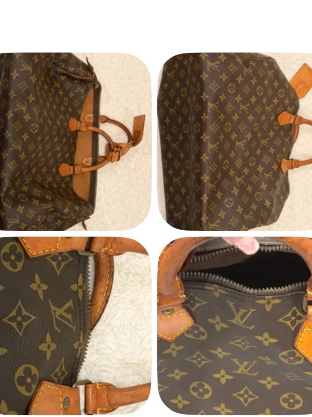 Louis Vuitton Speedy 40 Vintage Monogram Bag 1982 Date Stamp Rare LV Travel Bag